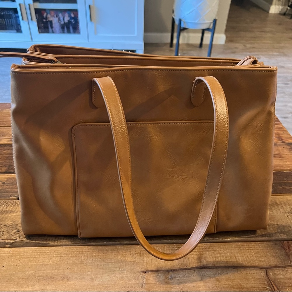 Cayden Triple Compartment Tote Handbag - Universal Thread™" Light Brown